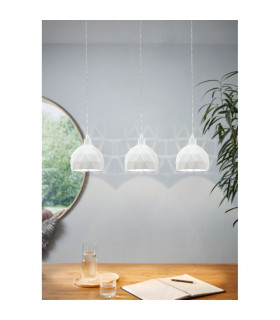 Roccaforte 3 Lamp Straight Bar Pendant Ceiling Light White-2