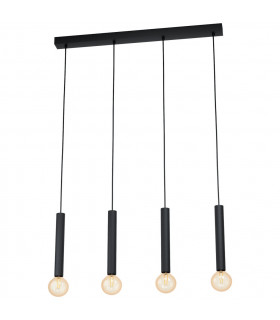 Cortenova 4 Lamp Straight Bar Pendant Ceiling Light Black-1