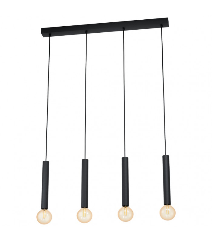 Cortenova 4 Lamp Straight Bar Pendant Ceiling Light Black-1