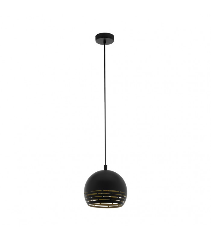 Camastra Dome Pendant Ceiling Light Black Gold-1