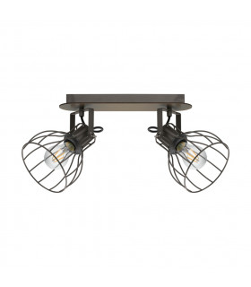 Sambatello 2 Lamp Twin Spotlight Brown Silver