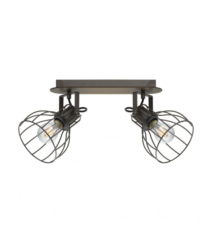 Sambatello 2 Lamp Twin Spotlight Brown Silver