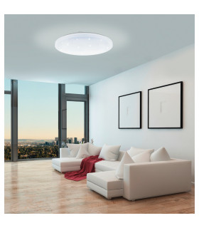 Frania Led Flush Ceiling Light White CCT Remote Control Included IP44-2