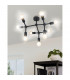 Bocadella 9 Lamp Multi Arm Semi Flush Ceiling Light Black-2