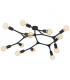 Bocadella 12 Lamp Multi Arm Semi Flush Ceiling Light Black