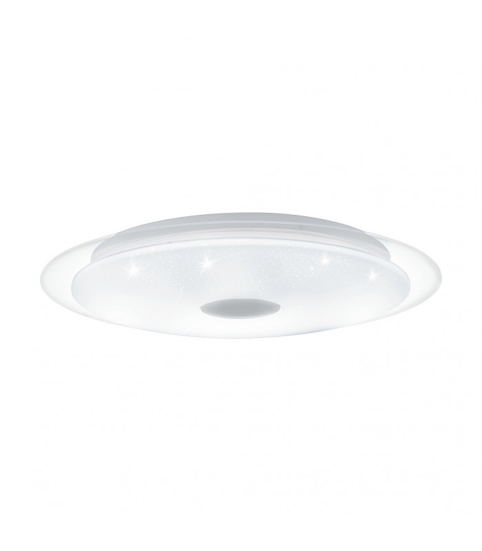 Lanciano Led Decorative Flush Ceiling Light White Transparent CCT Remote Control Included
