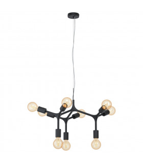 Bocadella 9 Lamp Multi Arm Pendant Ceiling Light Black-1
