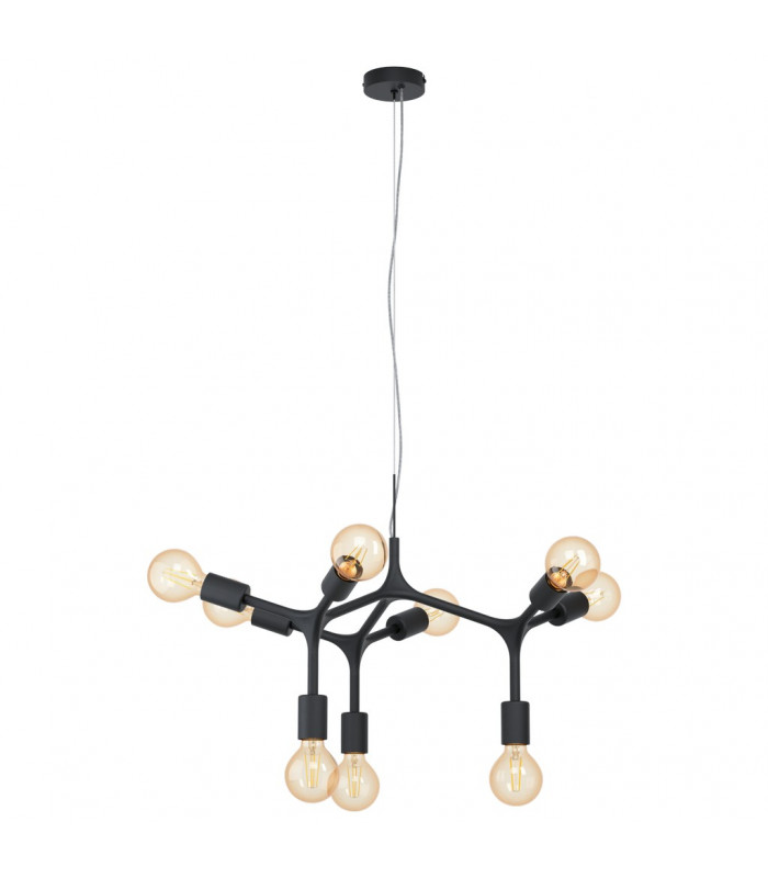 Bocadella 9 Lamp Multi Arm Pendant Ceiling Light Black-1