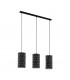 Ramon 3 Lamp Straight Bar Pendant Ceiling Light Black
