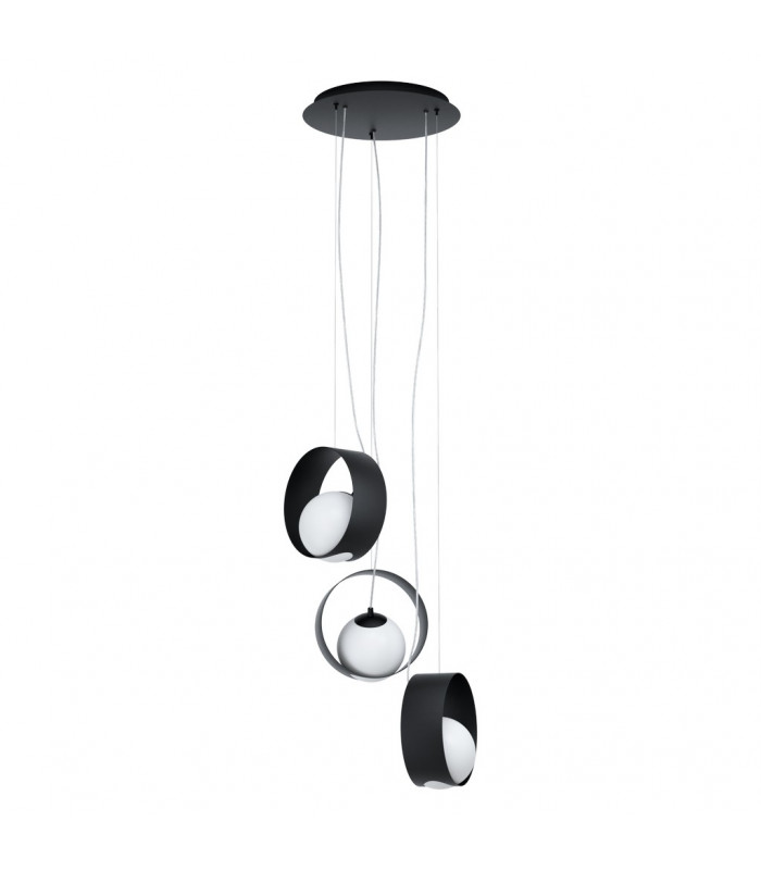 Camargo 3 Lamp Cluster Pendant Ceiling Light Black-1