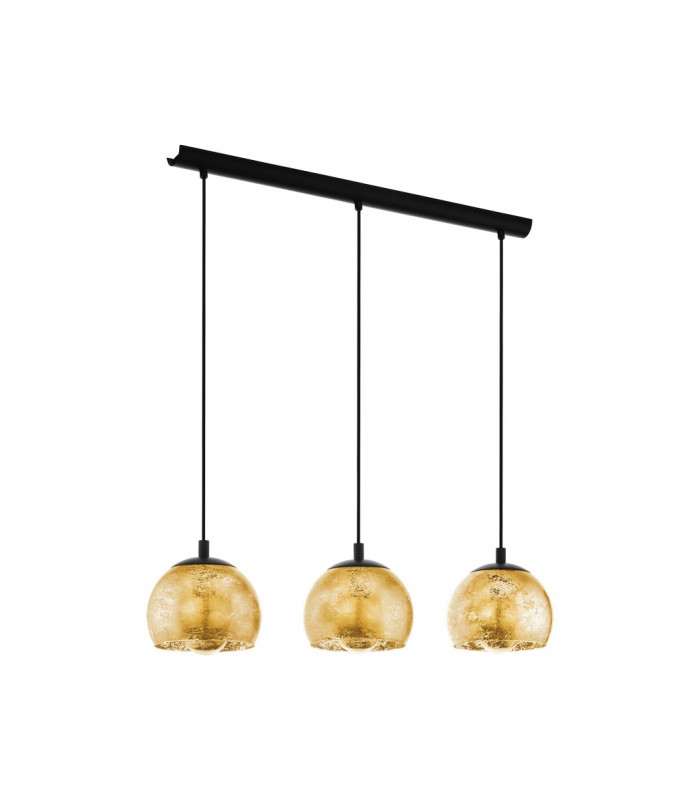 Albaraccin 3 Lamp Straight Bar Pendant Ceiling Light Black-1
