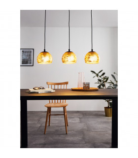 Albaraccin 3 Lamp Straight Bar Pendant Ceiling Light Black-2
