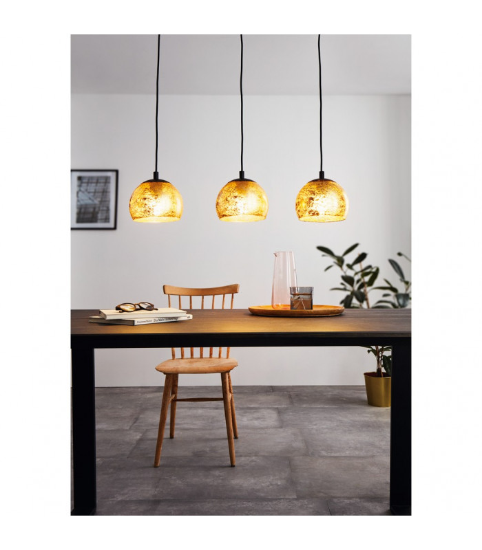 Albaraccin 3 Lamp Straight Bar Pendant Ceiling Light Black-2