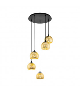 Albaraccin 5 Lamp Cluster Pendant Ceiling Light Black
