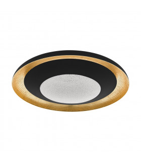 Canicosa Integrated LED Semi Flush Light Black Gold CCT Remote Control Included