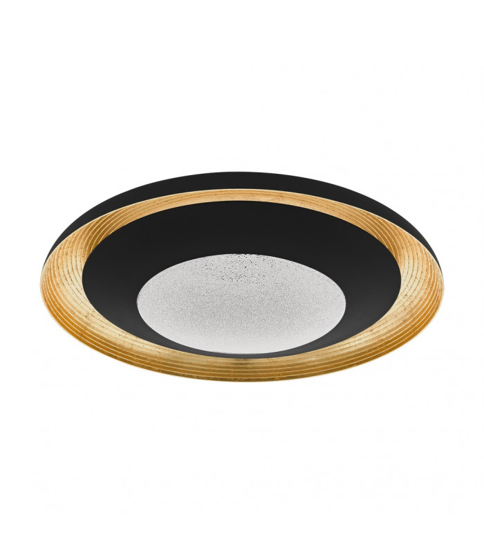 Canicosa Integrated LED Semi Flush Light Black Gold CCT Remote Control Included