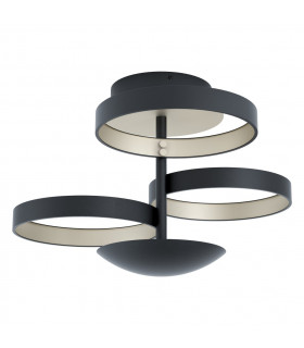 Gromola Integrated LED Semi Flush Light Black Champagne
