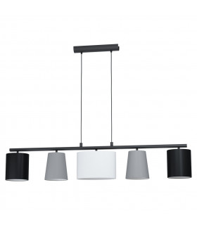 Almeida 5 Lamp Straight Bar Pendant Ceiling Light Black
