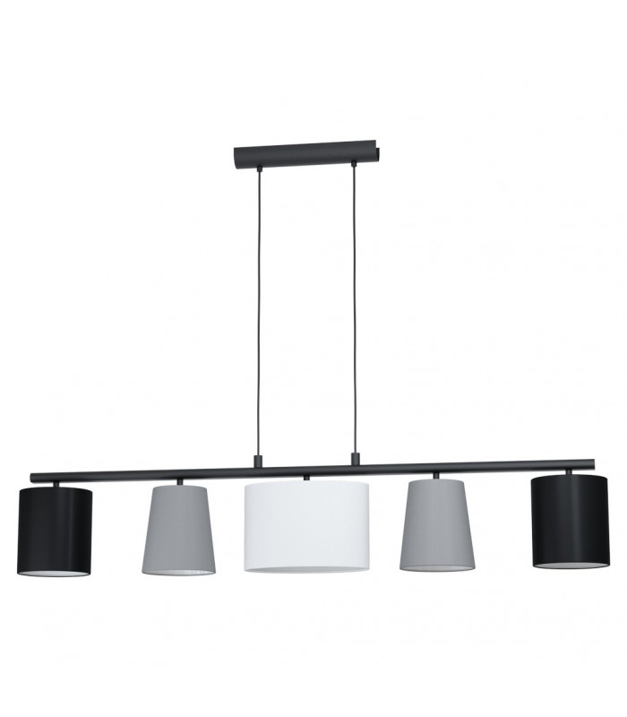 Almeida 5 Lamp Straight Bar Pendant Ceiling Light Black