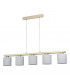 Castralvo 5 Lamp Straight Bar Pendant Ceiling Light Satin Nickel Brown-1