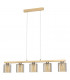 Castralvo 5 Lamp Straight Bar Pendant Ceiling Light Satin Nickel Brown-1