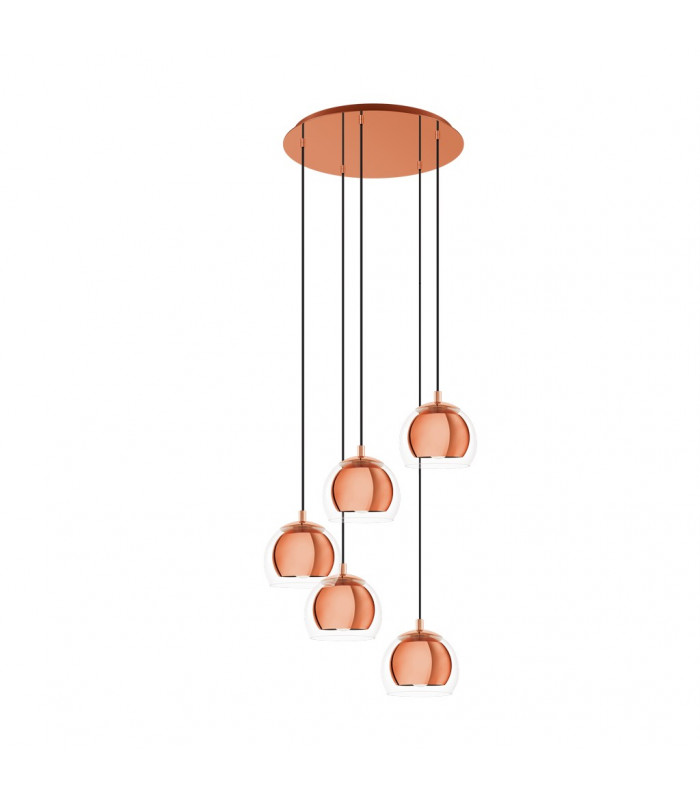 Rocamar 5 Lamp Cluster Pendant Ceiling Light Copper