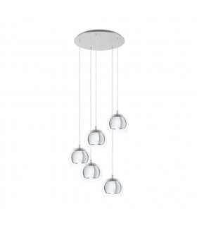 Rocamar 5 Lamp Cluster Pendant Ceiling Light Chrome