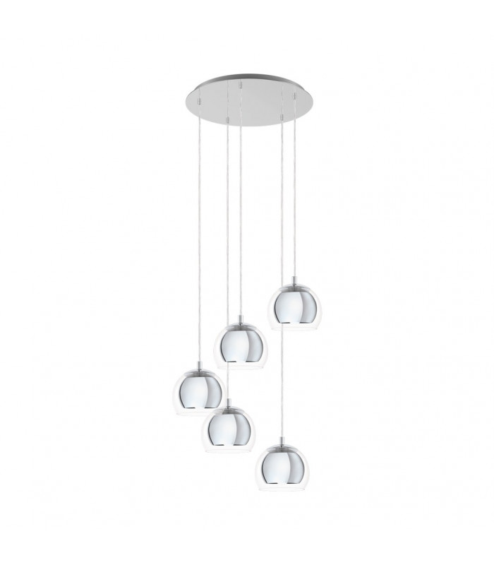 Rocamar 5 Lamp Cluster Pendant Ceiling Light Chrome