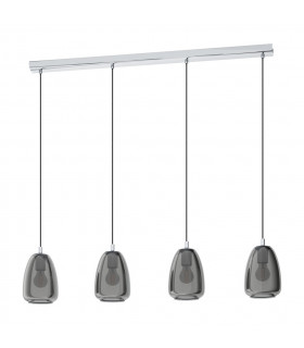 Alobrase 4 Lamp Straight Bar Pendant Ceiling Light Chrome