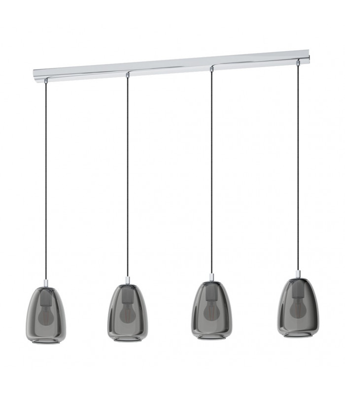 Alobrase 4 Lamp Straight Bar Pendant Ceiling Light Chrome