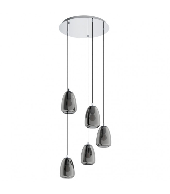 Alobrase 5 Lamp Cluster Pendant Ceiling Light Chrome