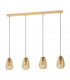 Alobrase 4 Lamp Straight Bar Pendant Ceiling Light Brushed Brass