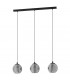 Ariscani 3 Lamp Straight Bar Pendant Ceiling Light Black