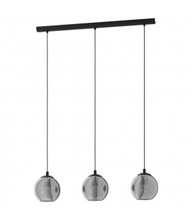 Ariscani 3 Lamp Straight Bar Pendant Ceiling Light Black