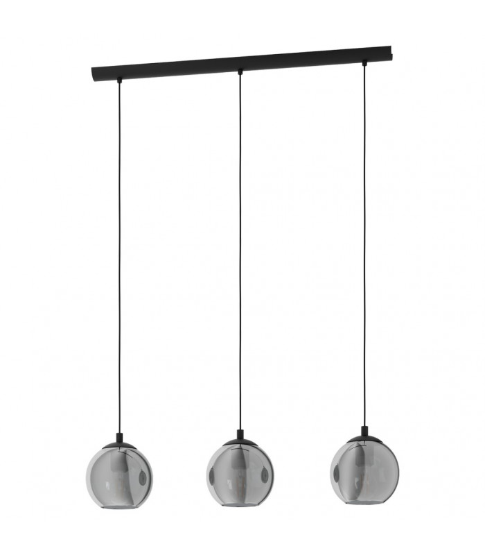 Ariscani 3 Lamp Straight Bar Pendant Ceiling Light Black