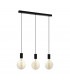 Pozueta 3 Lamp Straight Bar Pendant Ceiling Light Black