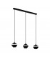 Perpigo 3 Lamp Straight Bar Pendant Ceiling Light Black