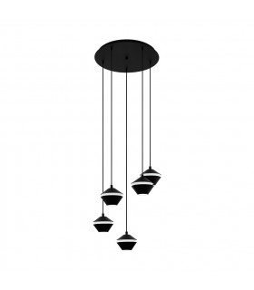 Perpigo 5 Lamp Cluster Pendant Ceiling Light Black