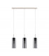 Selvino 3 Lamp Straight Bar Pendant Ceiling Light Satin Nickel