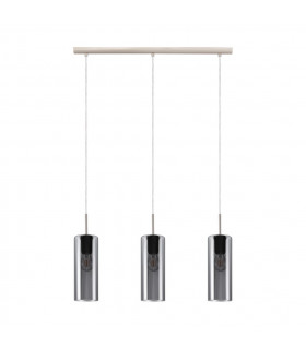 Selvino 3 Lamp Straight Bar Pendant Ceiling Light Satin Nickel