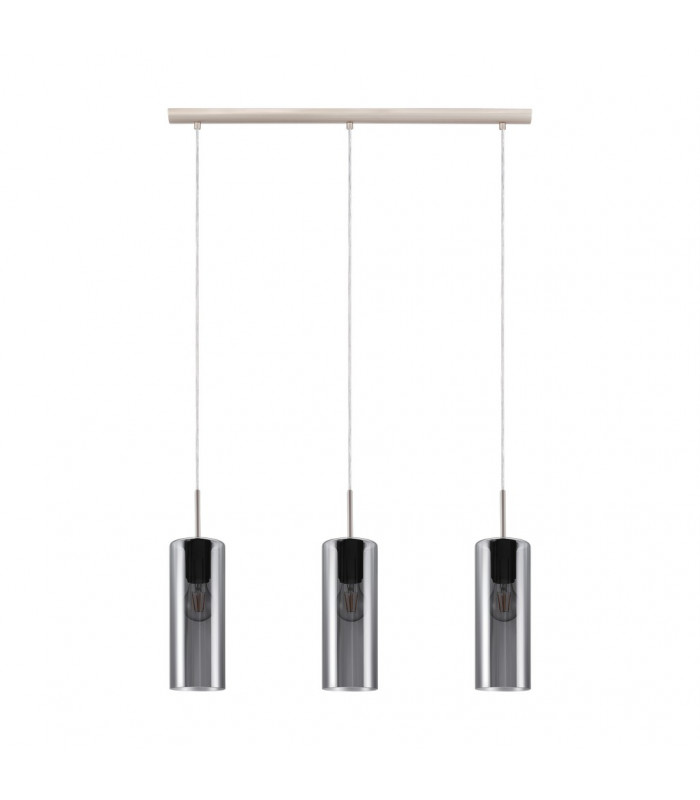 Selvino 3 Lamp Straight Bar Pendant Ceiling Light Satin Nickel