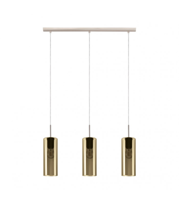 Selvino 3 Lamp Straight Bar Pendant Ceiling Light Satin Nickel-1