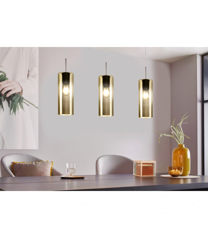 Selvino 3 Lamp Straight Bar Pendant Ceiling Light Satin Nickel-2