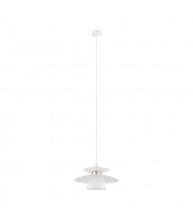 Brenda Dome Pendant Ceiling Light White Satin Nickel