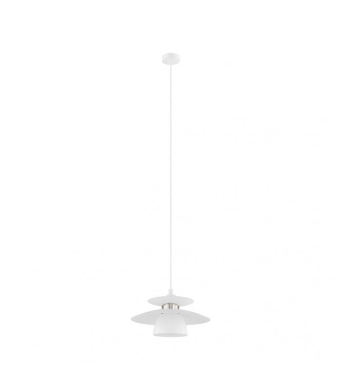 Brenda Dome Pendant Ceiling Light White Satin Nickel