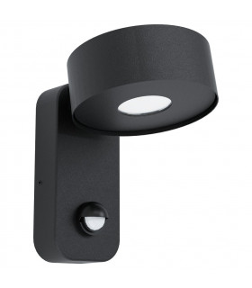 Palosco Led Outdoor Motion Sensor Wall Light Black IP44
