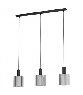 Gorosiba 3 Lamp Straight Bar Pendant Ceiling Light Black