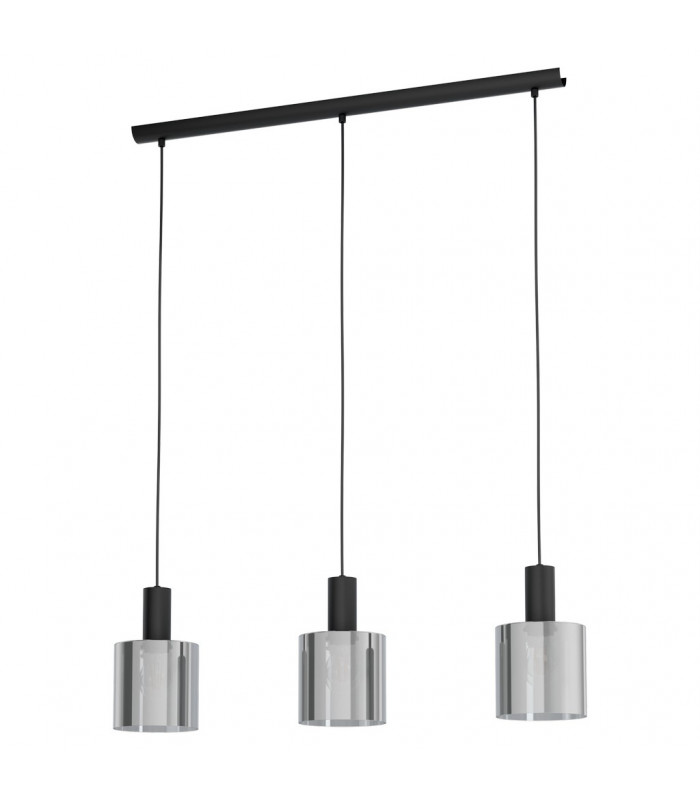 Gorosiba 3 Lamp Straight Bar Pendant Ceiling Light Black