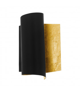 Falicetto Flush Wall Light Black Gold