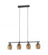 Zabalea 4 Lamp Straight Bar Pendant Ceiling Light Black